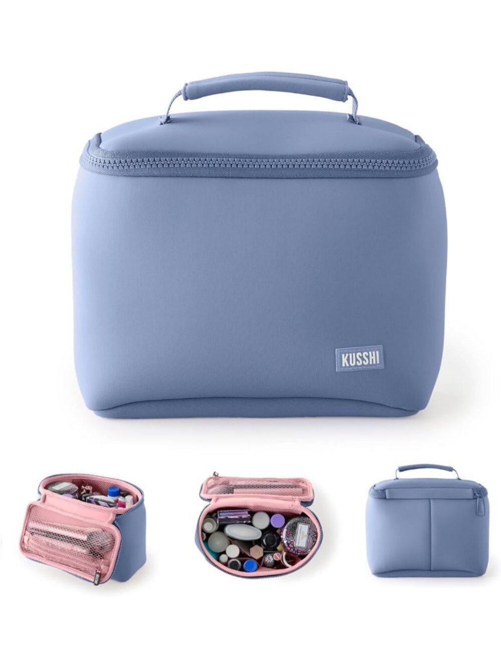 Washable Neoprene Makeup Train Case - Travel Vanity Bag for Stress-Free